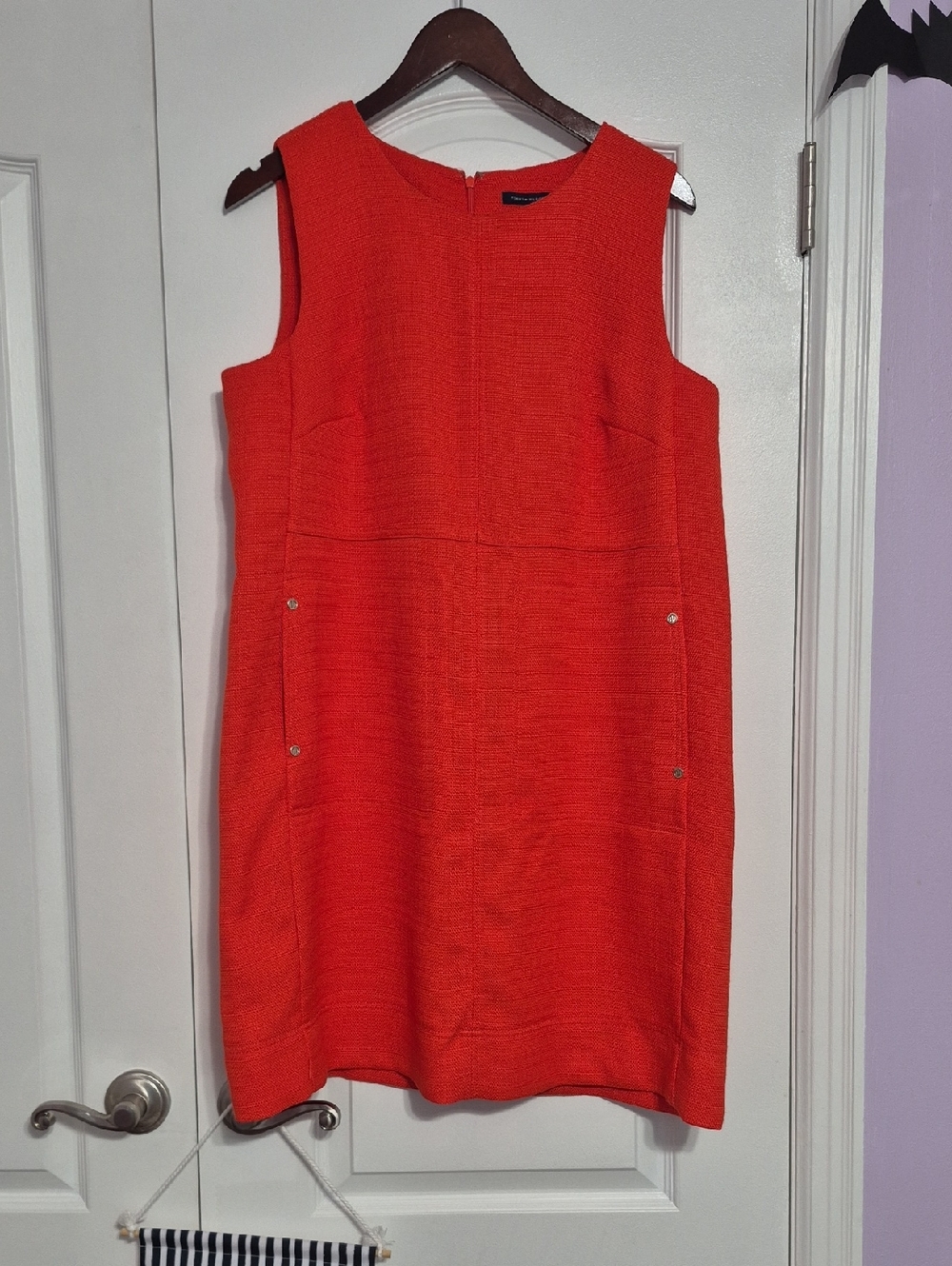TOMMY HILFIGER Orange/Red Sleeveless Shift Dress - READ MEASUREMENTS!